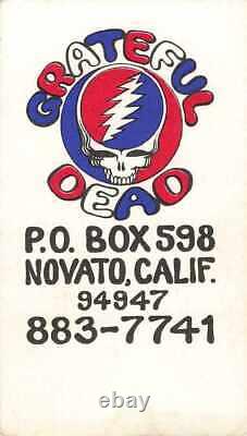1966 ORIGINAL Grateful Dead Business Card Novato California Steal Your Face RARE