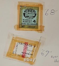 1968 NEWPORT POP FESTIVAL Program with'68 +'69 Stubs RARE Grateful Dead, Hendrix