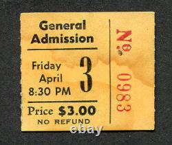 1970 Grateful Dead Ken Kesey Pranksters Concert Ticket Stub Cincinnati RARE