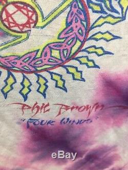 1980s Vintage Grateful Dead Artists MIKIO/PHILLIP BROWN Shirt XL TYE DYE RARE