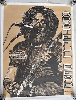 1981 Grateful Dead Jerry Garcia RARE Poster K Chilis Rock Roll Original Vtg