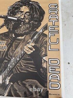 1981 Grateful Dead Jerry Garcia RARE Poster K Chilis Rock Roll Original Vtg