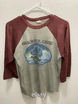 1981 Grateful Dead Raglan Shirt M/L BLUE ROSE KELLEY MOUSE RARE