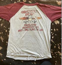 1981 Grateful Dead Shirt M/L Raglan VINTAGE NYE OAKLAND SF BRIDGE HTF RARE