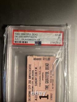 1982 Grateful Dead Ticket Very Rare- PSA 5 Slab Oklahoma City, Ok 8-1-82