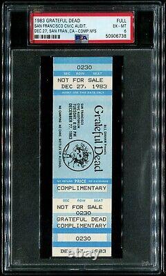 1983 Grateful Dead Full Comp Ticket Not For Sell 12/27 San Francisco PSA 6 RARE