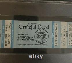 1983 Grateful Dead Full Comp Ticket Not For Sell 12/27 San Francisco PSA 6 RARE