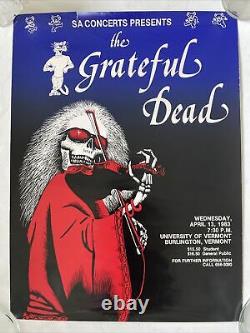 1983 Original Grateful Dead Poster University Vermont SA Concerts rare VT 4/13