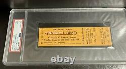 1985 Grateful Dead Full Ticket 12/30/85 Oakland Coliseum Arena PSA 9 RARE POP 1