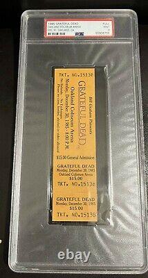 1985 Grateful Dead Full Ticket 12/30/85 Oakland Coliseum Arena PSA 9 RARE POP 1