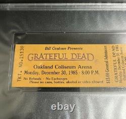 1985 Grateful Dead Full Ticket 12/30/85 Oakland Coliseum Arena PSA 9 RARE POP 1