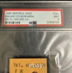 1985 Grateful Dead Full Ticket 12/30/85 Oakland Coliseum Arena PSA 9 RARE POP 1