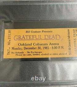 1985 Grateful Dead Full Ticket 12/30/85 Oakland Coliseum Arena PSA 9 RARE POP 1