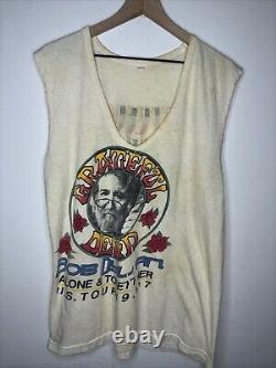 1987 Misprint GRATEFUL DEAD Bob Dylan Alone & Together US Tour Shirt, RARE Sz L