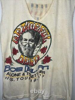 1987 Misprint GRATEFUL DEAD Bob Dylan Alone & Together US Tour Shirt, RARE Sz L