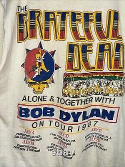 1987 Misprint GRATEFUL DEAD Bob Dylan Alone & Together US Tour Shirt, RARE Sz L