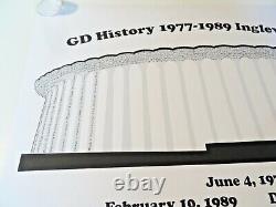 1989 RARE Greatful Dead + GD history 1977 1989 Inglewood CA LA POSTER PRINT