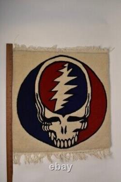 1990s Grateful Dead Steal Your Face Tibet Wool Rug Carpet Rare Owsley Lot Shirt