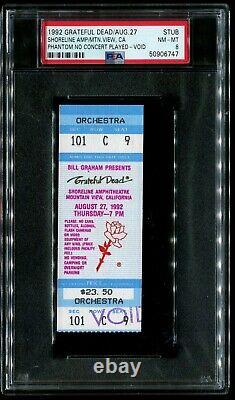 1992 Grateful Dead Ticket Stub PSA 8 Show CancelledMtn. View Aug 27 POP 1 RARE