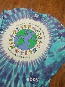 1992 Vintage Grateful Dead Reduce Reuse Recycle tie dye shirt Size L RARE