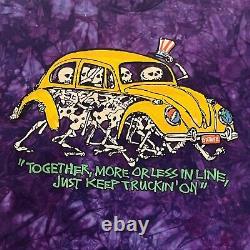 1994 Grateful Dead Keep On Truckin VW T-Shirt XL Purple Tie Dye USA RARE EUC