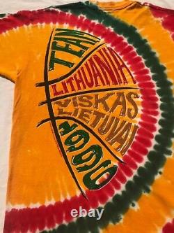 1996 Lithuania Olympic Basketball Tie Dye Shirt Sz. XL Grateful Dead RARE