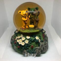 1999 Official Dead Bear Big Size Snow Globe With Music Box Rare Retro Interior