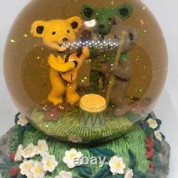 1999 Official Dead Bear Big Size Snow Globe With Music Box Rare Retro Interior