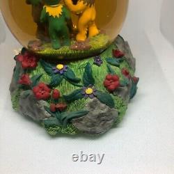 1999 Official Dead Bear Big Size Snow Globe With Music Box Rare Retro Interior