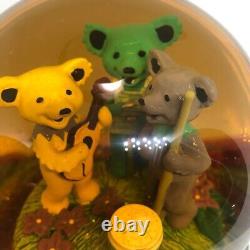 1999 Official Dead Bear Big Size Snow Globe With Music Box Rare Retro Interior
