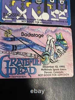 3 Rare Grateful Dead Backstage Passes 1990 Tour MSG Denver Oakland Jerry Garcia