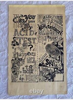 Acid Test Poster Merry Pranksters Grateful Dead Neal Cassidy RARE Kesey 1980s