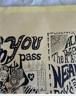 Acid Test Poster Merry Pranksters Grateful Dead Neal Cassidy RARE Kesey 1980s