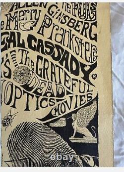 Acid Test Poster Merry Pranksters Grateful Dead Neal Cassidy RARE Kesey 1980s