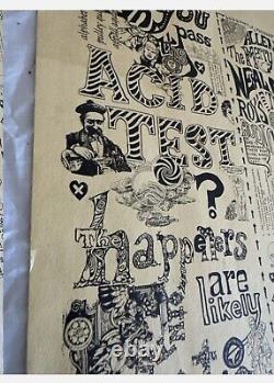 Acid Test Poster Merry Pranksters Grateful Dead Neal Cassidy RARE Kesey 1980s