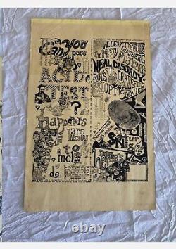 Acid Test Poster Merry Pranksters Grateful Dead Neal Cassidy RARE Kesey 1980s