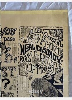 Acid Test Poster Merry Pranksters Grateful Dead Neal Cassidy RARE Kesey 1980s