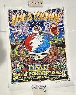 DEAD & COMPANY SPHERE POSTER July 12 2024 AJ MASTHAY 18X24 #1078/3000 RARE