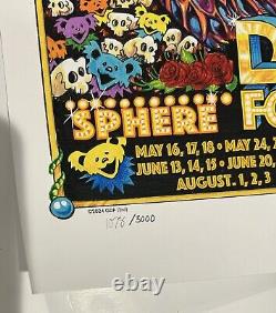 DEAD & COMPANY SPHERE POSTER July 12 2024 AJ MASTHAY 18X24 #1078/3000 RARE