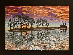 EMEK Guitar Island print on wood PP #/25 rare signed not sperry pearl jam poster