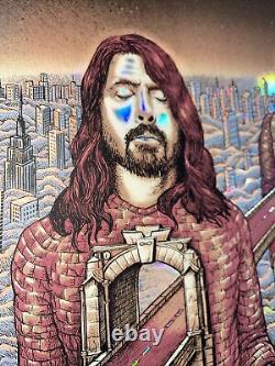 Emek Foo Fighters Citi Field Nyc Rare Foil Variant Poster Print 2015 Dave Grohl