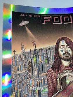 Emek Foo Fighters Citi Field Nyc Rare Foil Variant Poster Print 2015 Dave Grohl