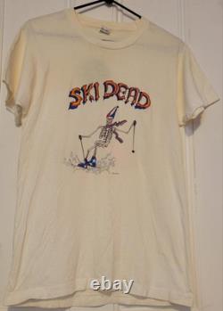 Extremely Rare Vintage T Shirt Skeleton ski dead grateful Dead 1987 Size L