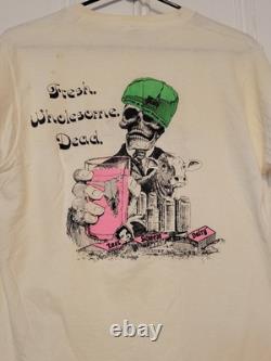 Extremely Rare Vintage T Shirt Skeleton ski dead grateful Dead 1987 Size L
