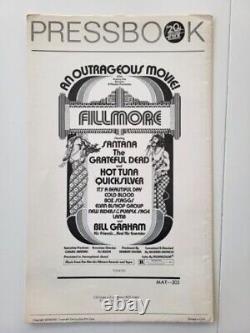 Fillmore Original Pressbook 1972 Santana, The Grateful Dead, Hot Tuna, Rare