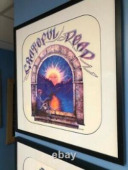 Framed RARE Vintage Grateful Dead Lute Player T-Shirt / Poster Test Print Pellon