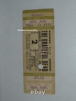GRATEFUL DEAD 1976 Concert Ticket HARTFORD CT COLT PARK GARCIA $3M Bonus RARE