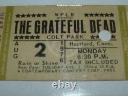 GRATEFUL DEAD 1976 Concert Ticket HARTFORD CT COLT PARK GARCIA $3M Bonus RARE