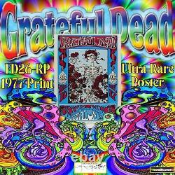 GRATEFUL DEAD 1977 FD26-RP-4 Skeleton & Roses Ultra Rare Concert Poster