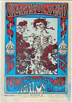 GRATEFUL DEAD 1977 FD26-RP-4 Skeleton & Roses Ultra Rare Concert Poster